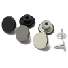 Black, flat, mirror-finish, oscillating button for jeans and clothes, two-in-one button, I-shaped button Item Picture